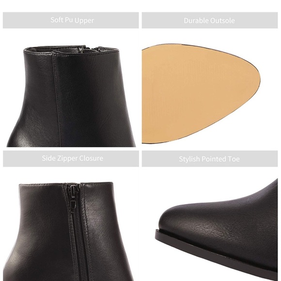 Dream Pairs Black Pointed Toe Faux
Leather Anita Boots Size 6.5 - Picture 3 of 7